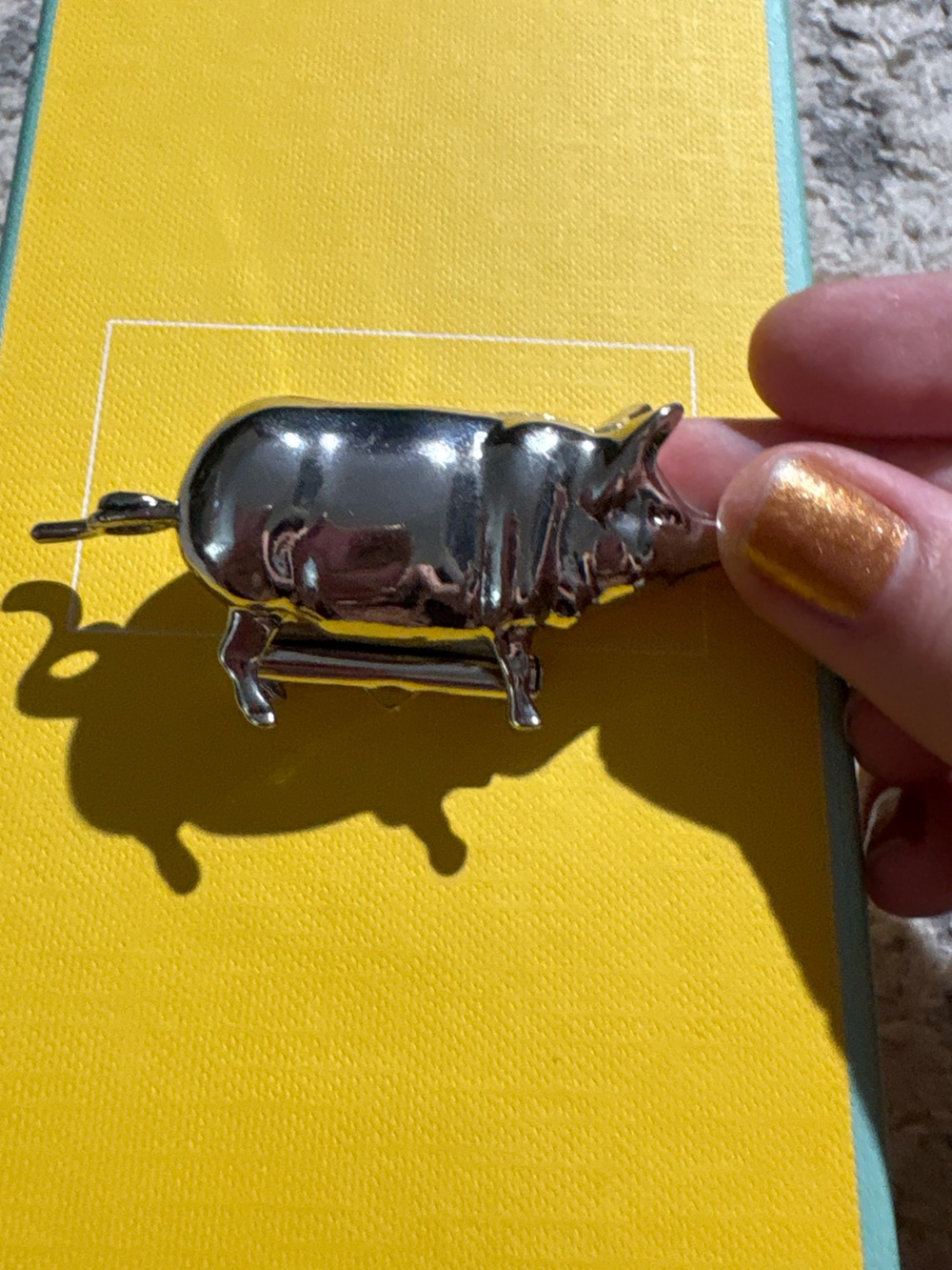 Silver pig measuring tape